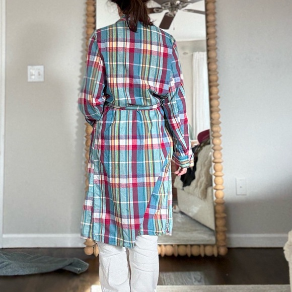 Polo Ralph Lauren 100% Cotton Soft Wash Woven Plaid Robe - Picture 6 of 12